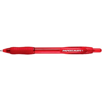 Paper Mate Profile Retractable Ballpoint Pen, 1.4 mm, Red, pk of 12