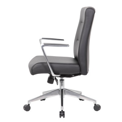 Black Vinyl Executive Swivel Conference Chair with Metal Base