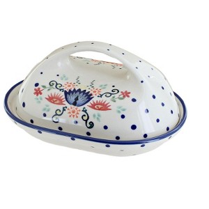Blue Rose Polish Pottery M077 Manufaktura Butter Dish - 1 of 1