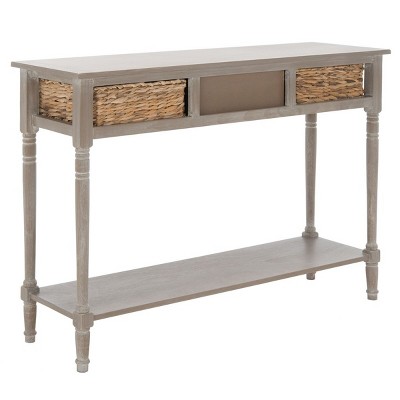 Christa Brown Wood and Metal Console Table with Storage