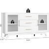 Garvee 3-Piece Pub Table and Chairs Set for 2 with Three-Tier Storage Shelf Rectangular Engineered Wood Bar Table Set - 2 of 4