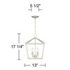 Franklin Iron Works Queluz Brushed Nickel Pendant Chandelier 13" Wide Modern Industrial Geometric Cage 4-Light Fixture for Dining Room Kitchen Island - 4 of 4