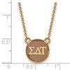 Black Bow Jewelry 14k Yellow Gold Plated Sterling Silver Sigma Delta Tau Greek Life Necklace 18 Inch - 2 of 4