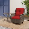 YARDSIGHT 2-Piece Outdoor Wicker Swivel Glider Chair Set with Red Cushions and Glass Table for Patio or Garden - 2 of 4