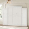 Full Size Murphy Wall Bed with Built-In Wardrobes, Space-Saving Foldable Wooden Platform Bedframe for Guest Room or Bedroom-The Pop Home - 3 of 4