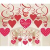 Amscan Valentine Hearts Mega Value Pack Foil Swirl Decorations Assorted Red - 2 of 3