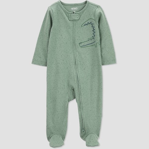 Carter's Just One You® Baby Boys' Alligator Footed Pajama - Olive Green - image 1 of 3