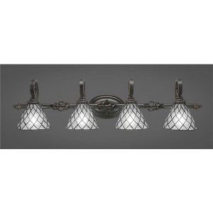 Toltec Lighting Elegante 4 - Light Vanity in  Dark Granite with 7" Diamond Ice Art Glass Shade - 1 of 1