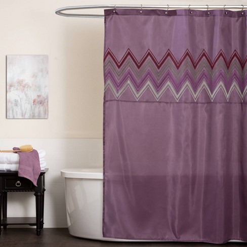 Myra Shower Curtain Purple - Lush Décor : Target