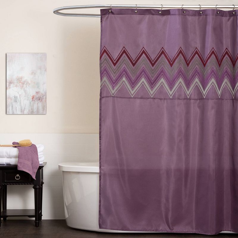Myra Shower Curtain Purple - Lush D&#233;cor, 1 of 8
