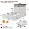 SinCiDo Farmhouse Full Size Bed Frame, w/52" Tall Storage Bookcase Headboard，Charging Station&LED Light, Drawers, No Box Spring Needed, Noiseless - 4 of 4