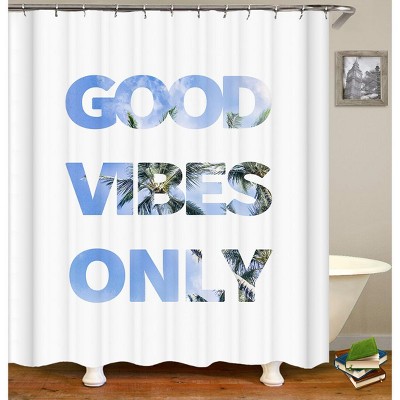 Good Vibes Only Shower Curtains for Bathroom Waterproof Fabric Bath Curtain Durable Soft Stylish Bathroom Decor 72x72 Inch