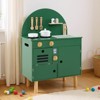 Costway Play Kitchen for Kids with Stoves Faucet Sink Microwave Oven Cooking Accessories Green/Pink/White - 2 of 4
