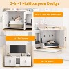 Modern Cat Litter Box Enclosure Furniture, 55" Double Compartment Cat House for 2 Cats, Hidden Litter Box Cabinet with Removable Lid & Cut-Out Door - 4 of 4