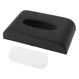 Unique Bargains Car Tissue Holder with Anti-slip Mat Edge Stitching PU 9.25"x4.92"x1.97" 1 Pc - 1 of 4