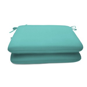 Casual Cushion Solid Sunbrella Fabric 2-Piece Indoor/Outdoor Seat Pad Cushion - 1 of 4