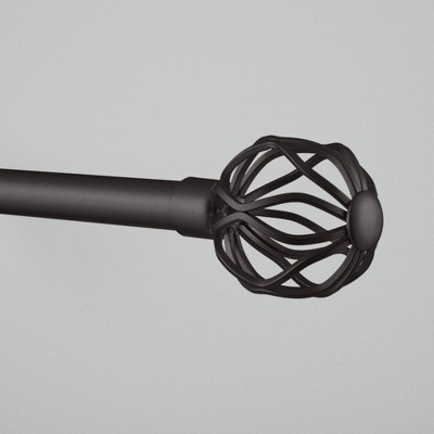 84"-160" Ogee 1" Adjustable Outdoor Window Curtain Rod and Finial Set Matte Bronze - Exclusive Home: 160 Inch, 10 Ft, Iron