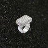 Slickblue Sterling Silver Ring with Clear CZ - Rhodium Finish, Pave Setting, Single-Tone Women's Jewelry, Size 5-9 - 2 of 3