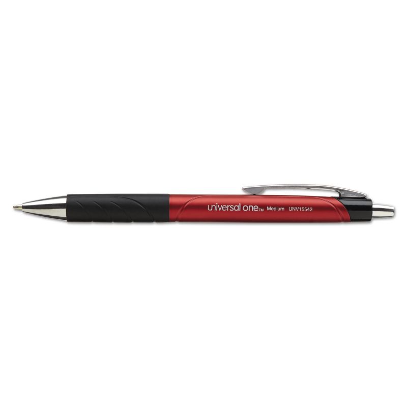 UNIVERSAL Advanced Ink Retractable Ballpoint Pen Red Ink Red 1mm Dozen 15542, 3 of 7