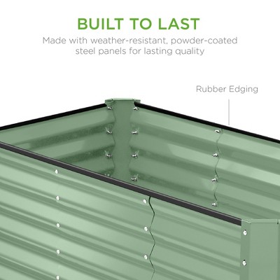 Sage Green 4x2x2ft Powder-Coated Steel Raised Garden Bed