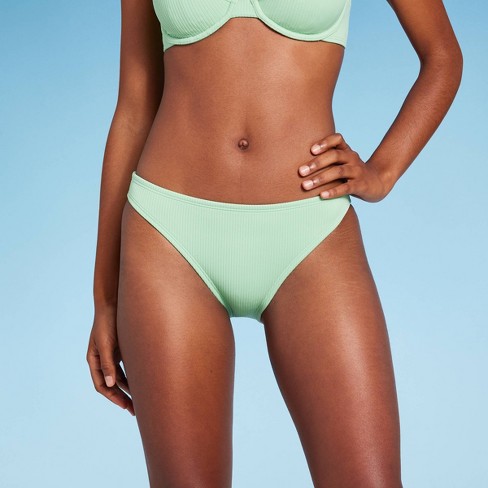 Mint Ribbed Bikini Bottoms