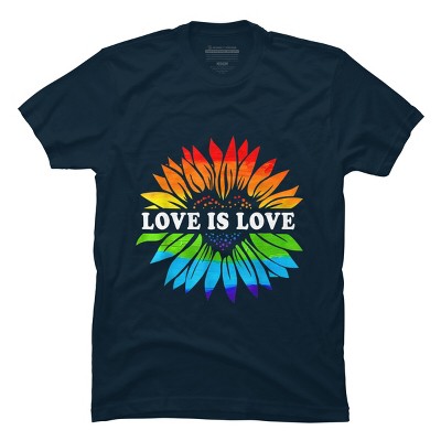 Adult Design By Humans Love is Love Sunflower Pride By Belugastore T-Shirt