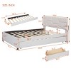 KTMBDW Full/Queen Size Upholstered Platform Bed with Brick Pattern Headboard and Twin Size XL Size Trundle&2 Drawers, No Box Spring Needed - 3 of 4