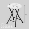 VECELO 18 in. Portable Folding Chair with Handle, Heavy Duty Round Fold Stool Chair, Foldable Stool for Indoor or Outdoor, Black/White - 3 of 4