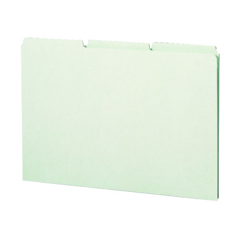 Smead Pressboard Guides, Plain 1/3-Cut Tab (Blank), Legal Size, Gray/Green, 50 per Box (52334), 1 of 2
