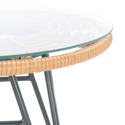 Ferla Natural Woven Rattan 3-Piece Lounger Set with Off-White Cushions