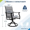 Patio Swivel Chair Set of 2, All Weather High Back Outdoor Dining Chairs with Thickened Cushions for Porch, Garden, Backyard, Poolside, Deck - 2 of 4