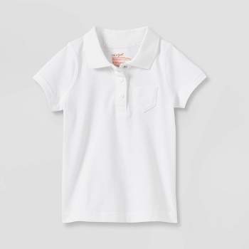 Toddler Girls' Adaptive Short Sleeve Polo Shirt - Cat & Jack™ White