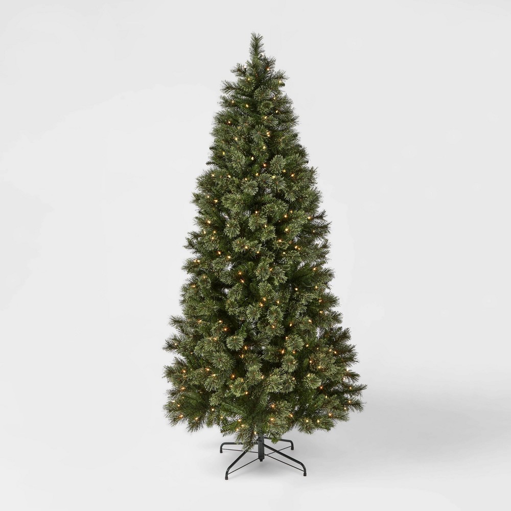 7ft Pre-Lit Virginia Pine  Artificial Christmas Tree Clear Lights - Wondershop