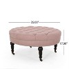 NicBex Modern 35" Round Ottomans Wood Footstools with Button Tufted and Casters for Bedroom and Living Room - 2 of 4