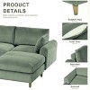 INFURNIC Sofas Modern Corduroy Modular Sectional Sofa U Shaped L Shaped Convertible with Pillows for Living Room, Green, 121.26"*31.69"*32.68" - 2 of 4