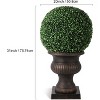 20" Artificial Plant Topiary Ball Tree Set of 2,Pre-Lit Artificial Topiary Plant with 50 Lights - 2 of 4