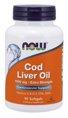 Cod Liver Oil 1000 mg Extra Strength by Now Foods  -  90 Softgel