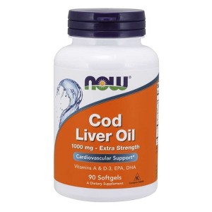 Cod Liver Oil 1000 mg Extra Strength by Now Foods  -  90 Softgel - 1 of 2