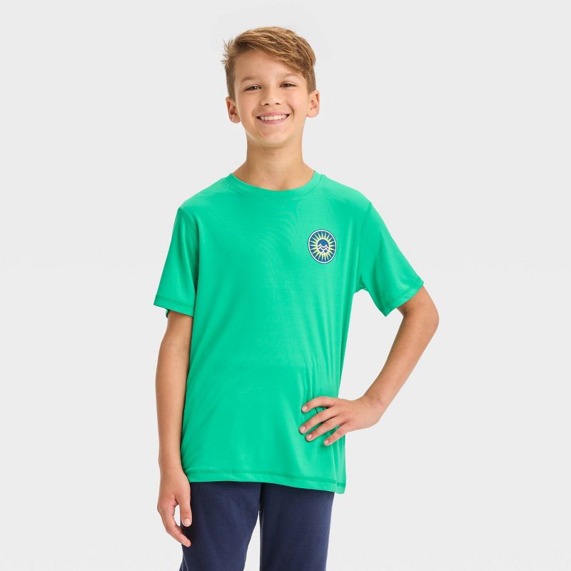 Boys' Short Sleeve 'Wave Rider' Graphic T-Shirt - All In Motion™ Green, 1 of 5