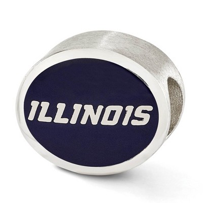 Black Bow Jewelry Sterling Silver & Enamel University of Illinois Collegiate Bead Charm