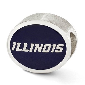 Black Bow Jewelry Sterling Silver & Enamel University of Illinois Collegiate Bead Charm - 1 of 4