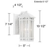 Kathy Ireland Mission Outdoor Wall Light Fixtures Set of 2 White Metal 10 1/2" Clear Seedy Glass for Exterior Deck House Porch Yard Patio Outside - 4 of 4