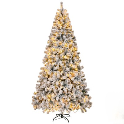 6ft Pre-Lit Holiday Christmas Tree w/ 1000 Snow Flocked Branches, 250 Warm White Lights