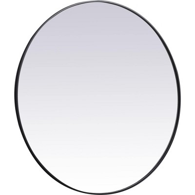 Elegant Lighting Metal frame round mirror 45 inch in Black
