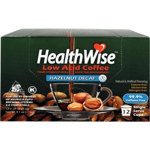 HealthWise Low Acid Decaf Hazelnut Keurig K-Cup Coffee Pods - 1 of 3