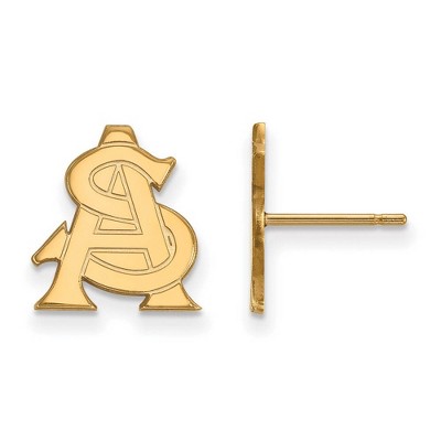 Black Bow Jewelry 14k Yellow Gold Arizona State Sun Devils NCAA Post Earrings