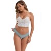 INSPIRE CHIC Women's Lace Trim Mid-Waisted Ribbed Seamless Comfortable Stylish Regular Fit Solid Panties - 4 of 4
