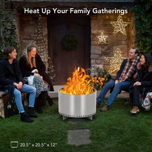 20.5 Inch Smokeless Fire Pit, Portable Outdoor Fire Pit Stove, Wood Burning Fire Pits, Stainless Steel Stove with Handle & Star Cutouts, Ash Pan - 1 of 4