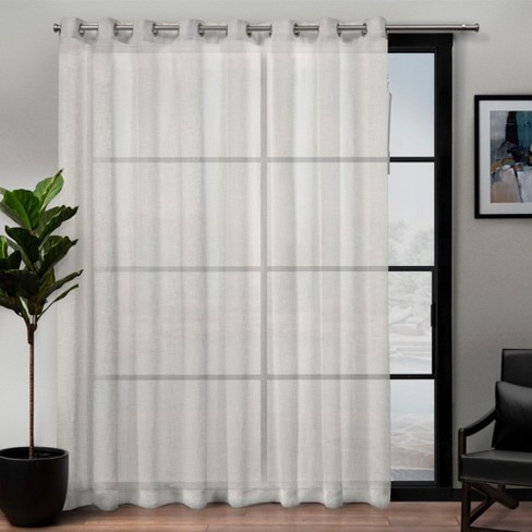 108 X84 Belgian Patio Sheer Grommet Top Single Curtain Panel