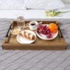EcoSummer Acacia Wood Serving Tray with Metal Handles, Large 17"x12" Reversible Charcuterie Board & Kitchen Platter. - 3 of 4